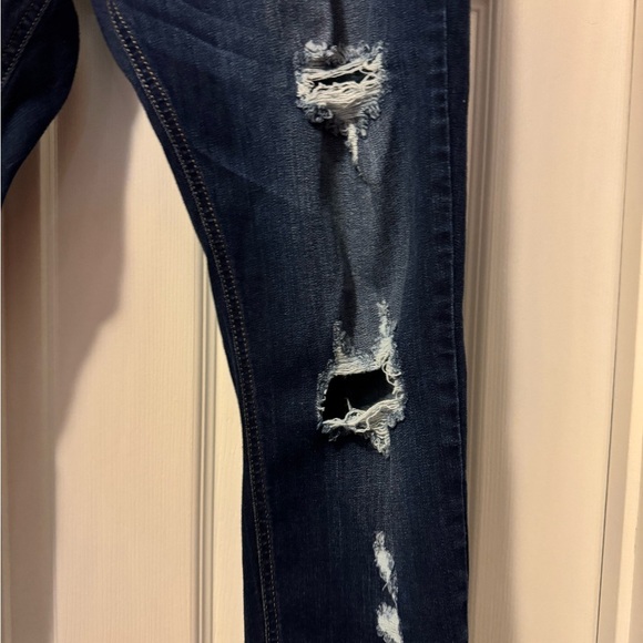 Fashion Nova Blue Skinny Distressed Jeans - Picture 3 of 12